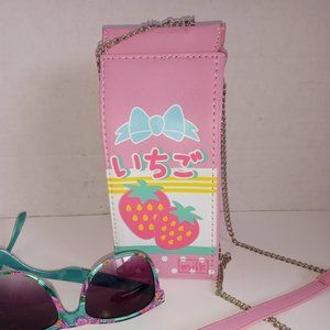 HOT TOPIC J-Pop Strawberry 🍓 Milk Carton Crossbody Bag RARE